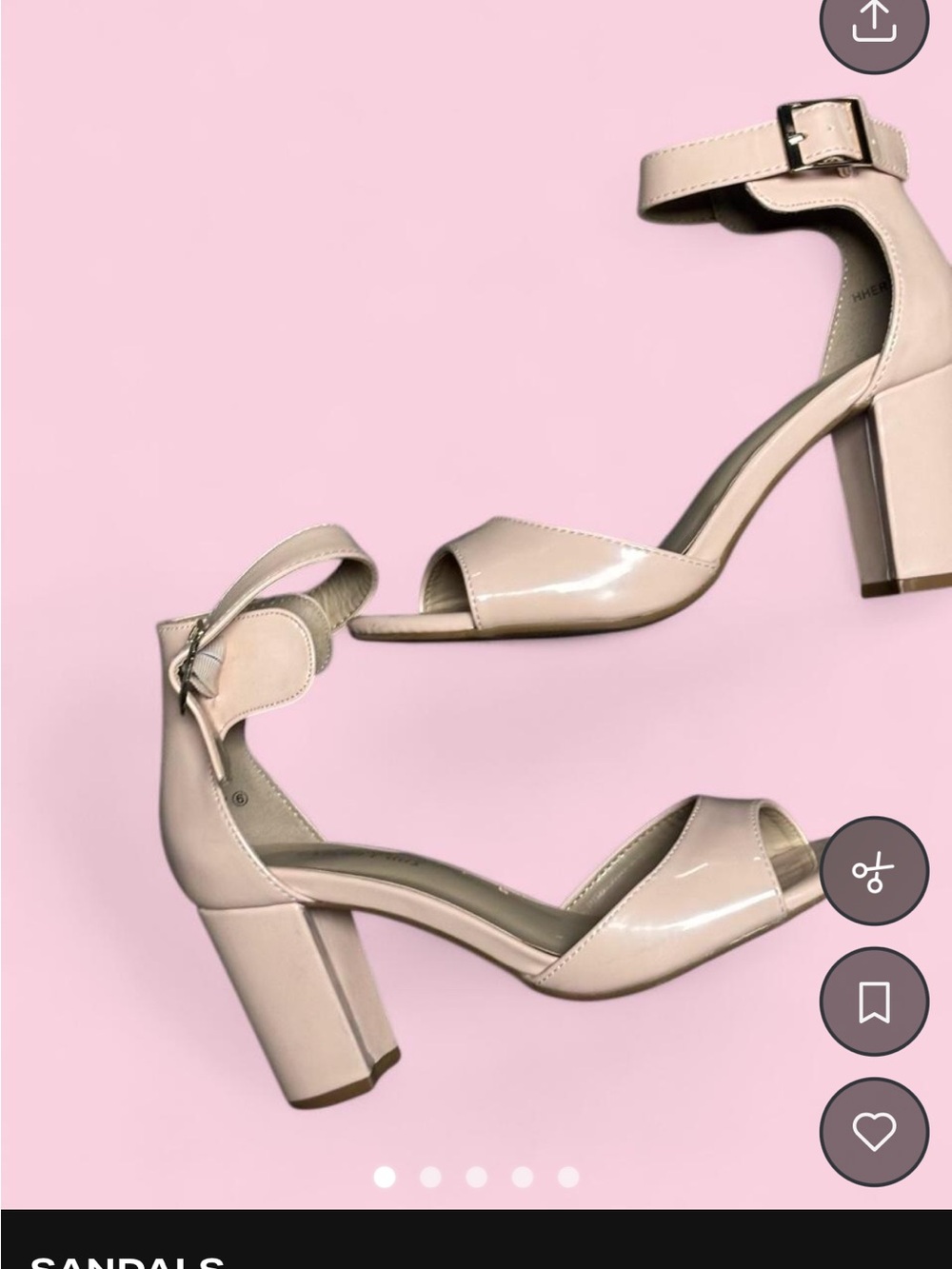Rose  pink Patent Block Heel Sandals with Ankle Strap by Nine West size 6